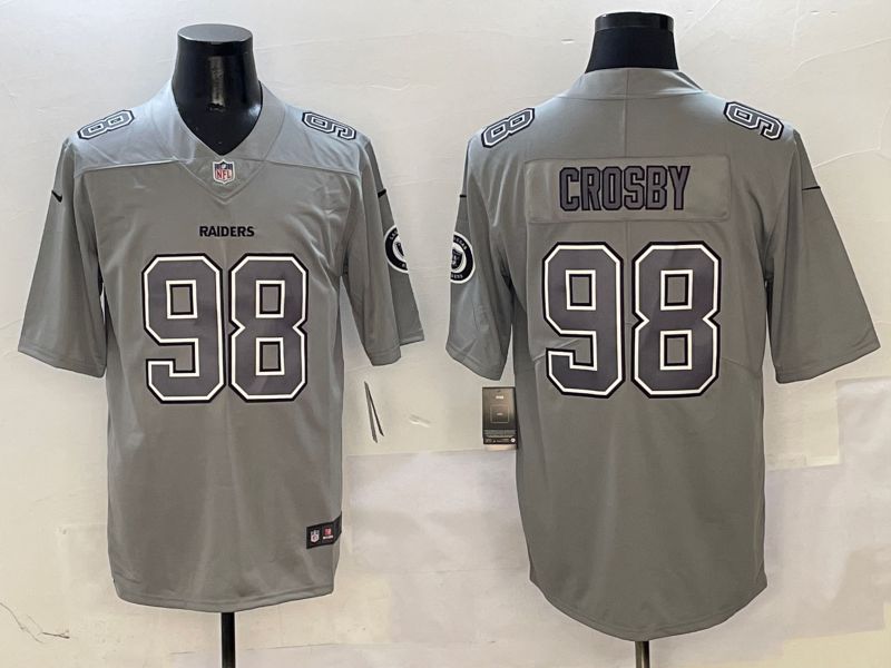 Men 2025 Oakland Raiders #98 Crosby Grey Nike Limited NFL Jersey style 41